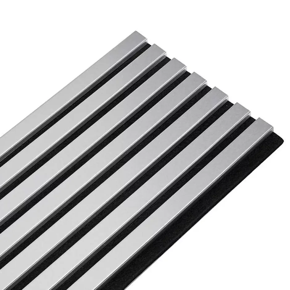 Decoon Lot de 4 Panneaux tasseaux bois 250 x 30 x 1,9 cm - alu/feutrine noir - 3m²