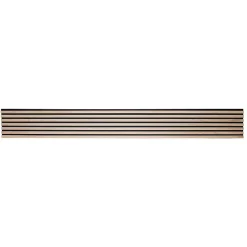 Decoon Lot de 5 panneaux tasseaux bois 250x30x1 cm - Pack Mur TV bois 150cm - Lamelles chêne clair véritable fond noir - 3,75m²