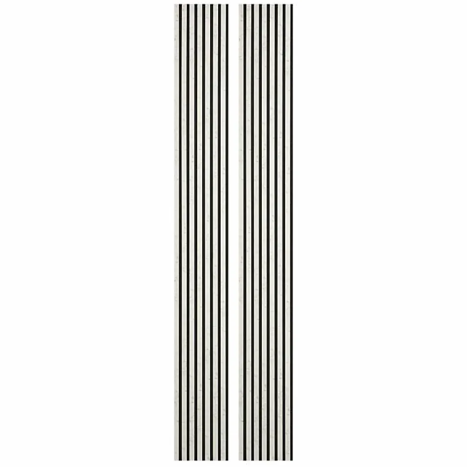 Lot de 2 Panneaux tasseaux bois 250 x 30 x 1,9 cm - décor marbre blanc/feutrine noir - 1,5m²-Decoon