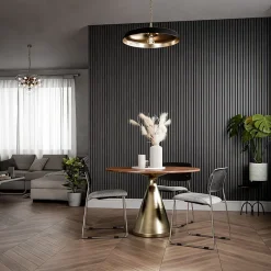 Lot de 2 Panneaux Tasseaux Bois - Chêne Noir Feutre Noir - 3 m², 2500 x 600 mm,-Mon Marché Déco Outlet