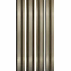 Lot de 4 Panneaux tasseaux bois 250 x 30 x 1,9 cm - gold/feutrine noir - 3m²-Decoon