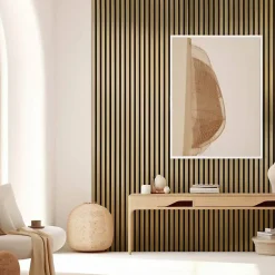 Lot de 4 Panneaux tasseaux bois 250 x 30 x 1,9 cm - gold/feutrine noir - 3m²-Decoon