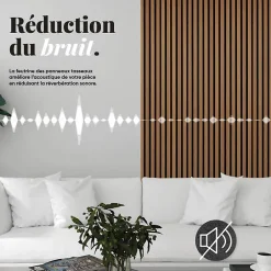 Lot de 4 Panneaux tasseaux bois 250 x 30 x 1,9 cm - gold/feutrine noir - 3m²-Decoon