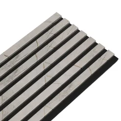 Lot de 4 Panneaux tasseaux bois 250 x 30 x 1,9 cm - décor marbre gris/feutrine noir - 3m²-Decoon