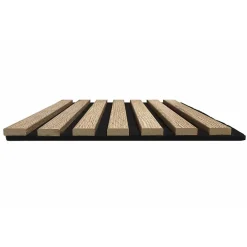 Decoon Lot de 7 Panneaux tasseaux bois 250 x 30 x 1,9 cm - décor chêne clair fond noir - 5,25m²