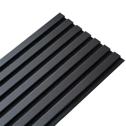 Decoon Lot de 4 Panneaux tasseaux bois 250 x 30 x 1,9 cm - Lamelles placage noir fond noir - 3m²