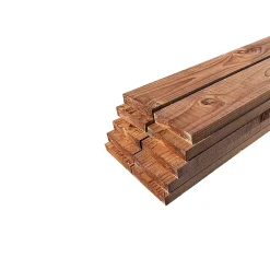 Wood&Sens Lot de 10 Planches Rabotées Sapin Traité marron, L.240 x l.9,4 cm x Ep.17 mm
