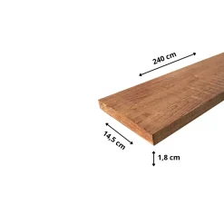 Wood&Sens Lot de 3 Planches Rabotées Sapin Traité marron, L.240 x l.14,5 cm x Ep.18 mm