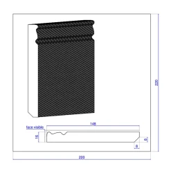 Lot de 5 Plinthe Plaquées Chêne MDF, L.2,23 m x l.14,8 cm x Ep.16 mm-Wood&Sens Clearance