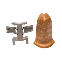 Lot de 20 Plinthes goulotte passe-câble PVC 59 mm - 1,10 m avec angles, raccords et butées Vieux noyer-Monmobilierdesign Outlet