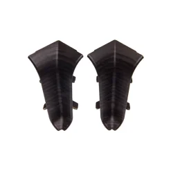 Monmobilierdesign Lot de 50 Plinthes goulotte passe-câble PVC 59 mm - 1,10 m avec angles, raccords et butées Wenge noir