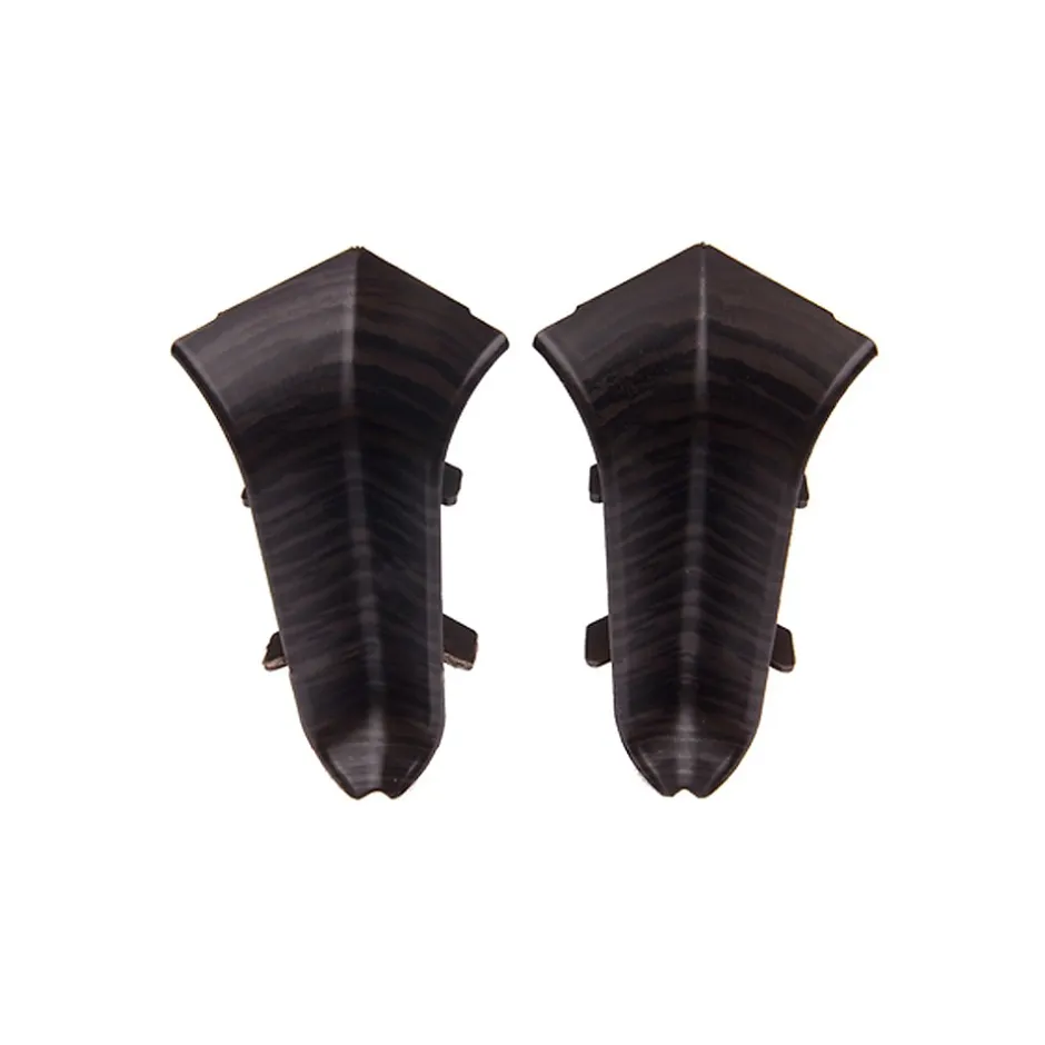 Monmobilierdesign Lot de 50 Plinthes goulotte passe-câble PVC 59 mm - 1,10 m avec angles, raccords et butées Wenge noir