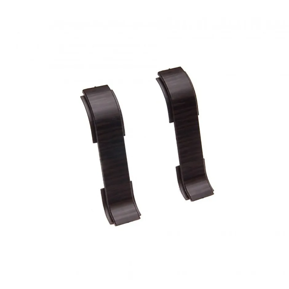 Monmobilierdesign Lot de 10 Plinthes goulotte passe-câble PVC 59 mm - 1,10 m avec angles, raccords et butées Wenge noir