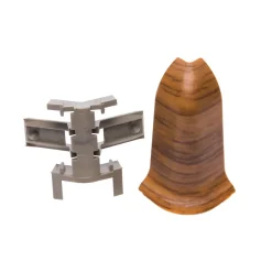 Lot de 10 Plinthes goulotte passe-câble PVC 59 mm - 1,10 m avec angles, raccords et butées Chêne-Monmobilierdesign Online