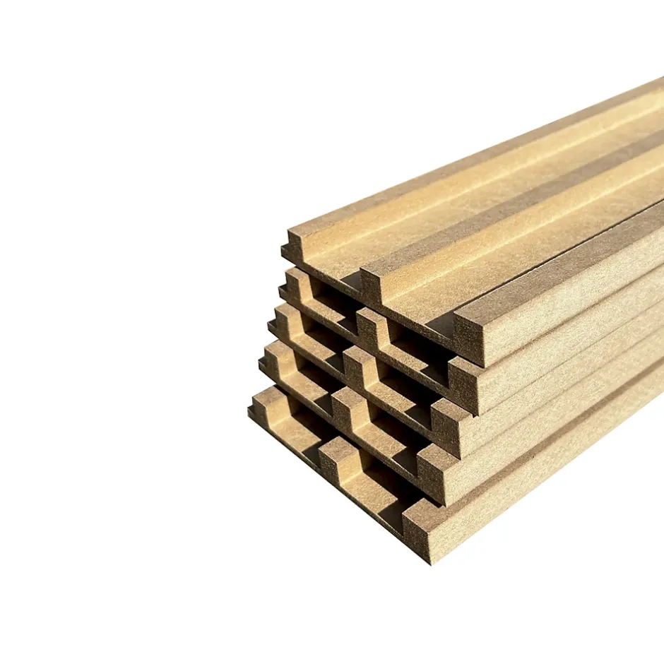 Wood&Sens Lot de 5 Plinthes MDF Passes-câbles à couvercle, L.2,44 m x H.10,8 cm, Ep.18 mm