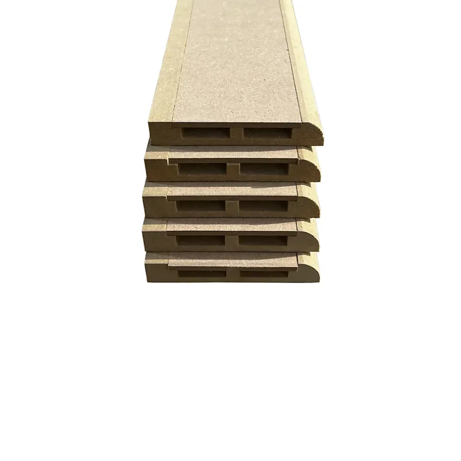 Wood&Sens Lot de 5 Plinthes MDF Passes-câbles à couvercle, L.2.44 m x H.11 cm, Ep.18 mm