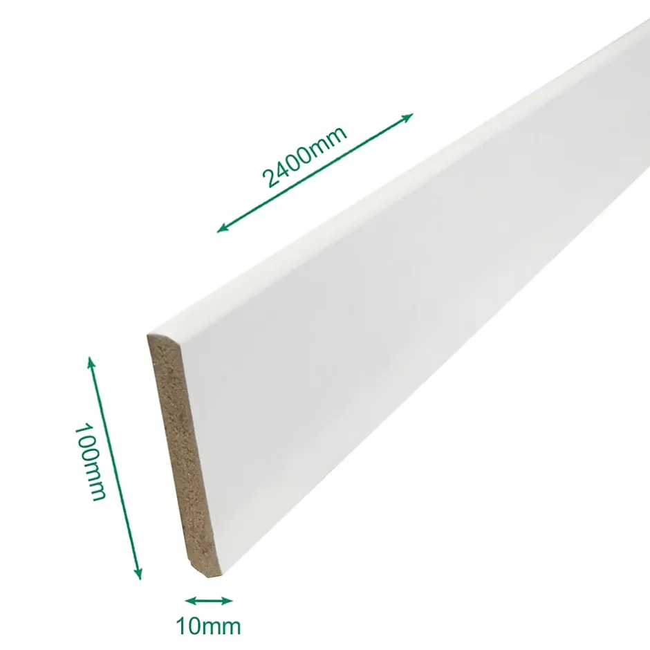 Forestea Lot de 5 Plinthes MDF prépeinte blanc 2400 x 100 x 10 mm