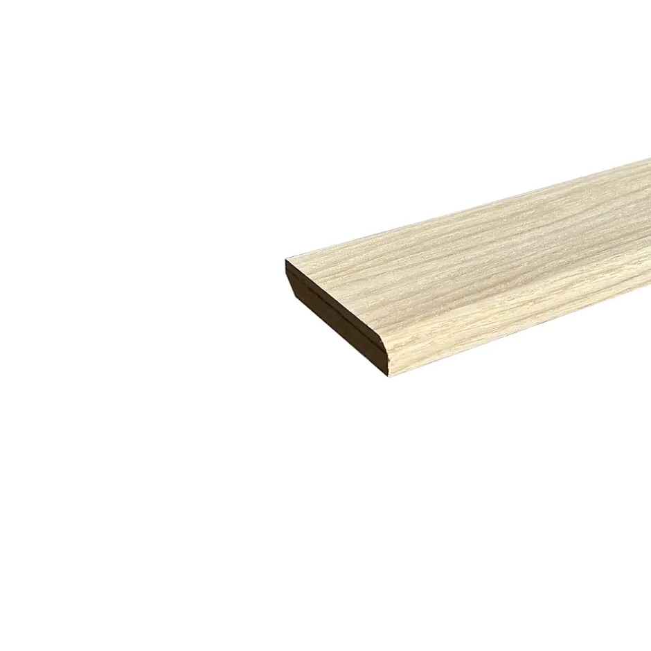 Wood&Sens Lot de 5 Plinthes Plaquées Chêne MDF Arrondi, L.2,23 m x l.7,8 cm x Ep.14 mm
