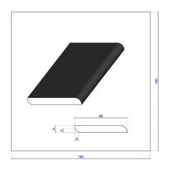 Lot de 10 Plinthes Plaquées Chêne MDF Arrondi, L.2,23 m x l.6,8 cm x Ep.9 mm-Wood&Sens Sale