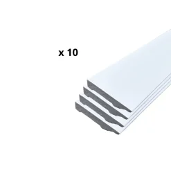 Wood&Sens Lot de 10 Plinthes Polymère avec Bord Arrondi 3mm, L.240 cm x P.8 cm, Ep.15 mm