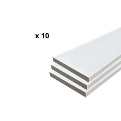 Wood&Sens Lot de 10 Plinthes Polymère, L.240 cm x P.10 cm, Ep.11 mm