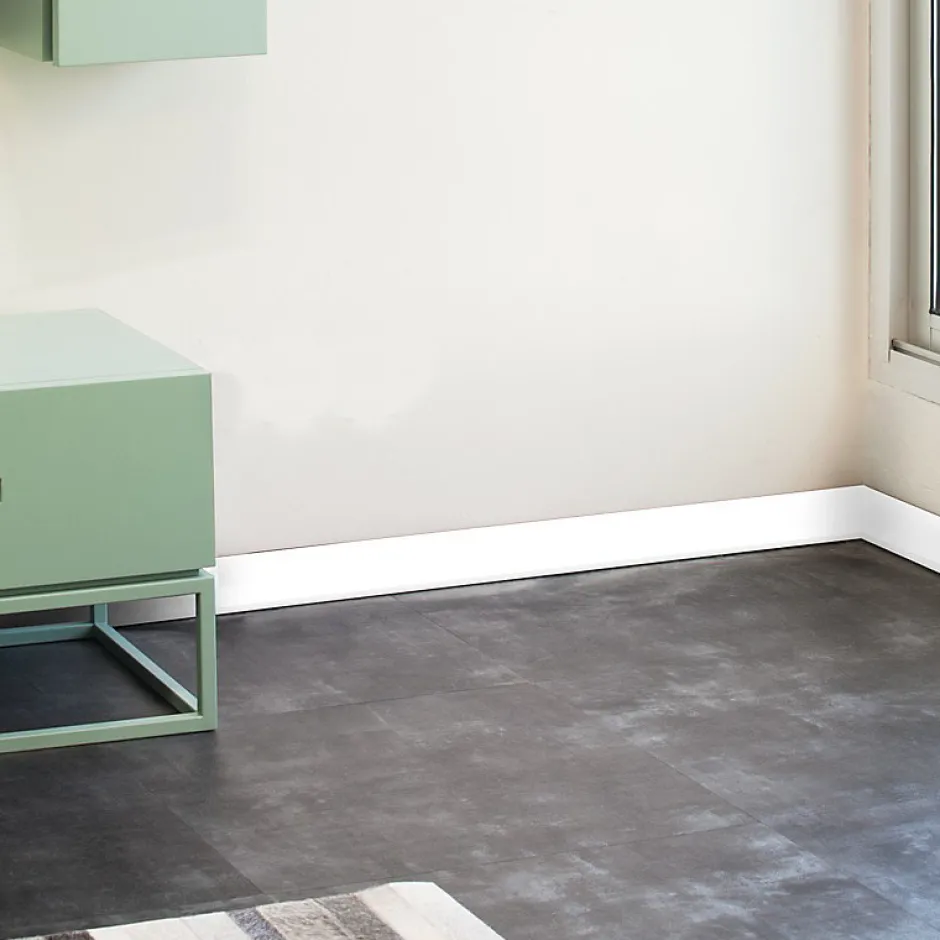 99Deco Lot de 10 Plinthes PVC Blanche - - H8 x L100 cm Profondeur 14 mm