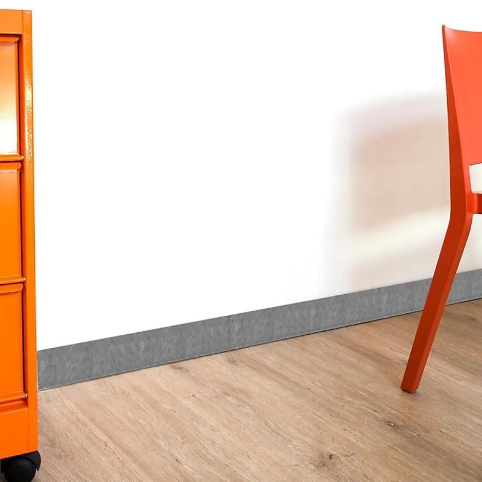 99Deco Lot de 10 Plinthes PVC Couleur Béton - - H8 x L100 cm Profondeur 14 mm