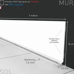 Lot de 25 Plinthes PVC Couleur Bois - - H8 x L200 cm Profondeur 14 mm-99Deco Online