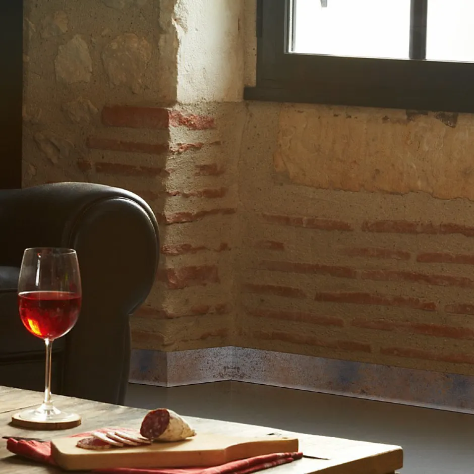 99Deco Lot de 10 Plinthes PVC Couleur Métal - - H8 x L100 cm Profondeur 14 mm