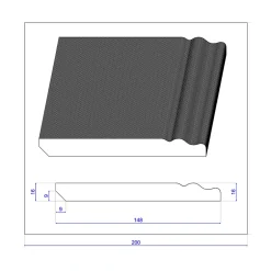 Lot de 5 Plinthes Style Prépeint MDF, L.2,44 m x l.14,8 cm x Ep.16 mm-Wood&Sens Clearance