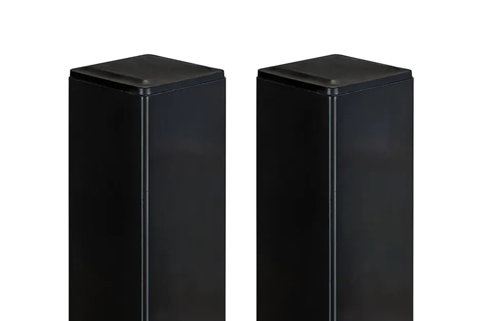 Casanoov Lot de 2 poteaux en fer DARIO 8x8cm H.190cm Noir Mat