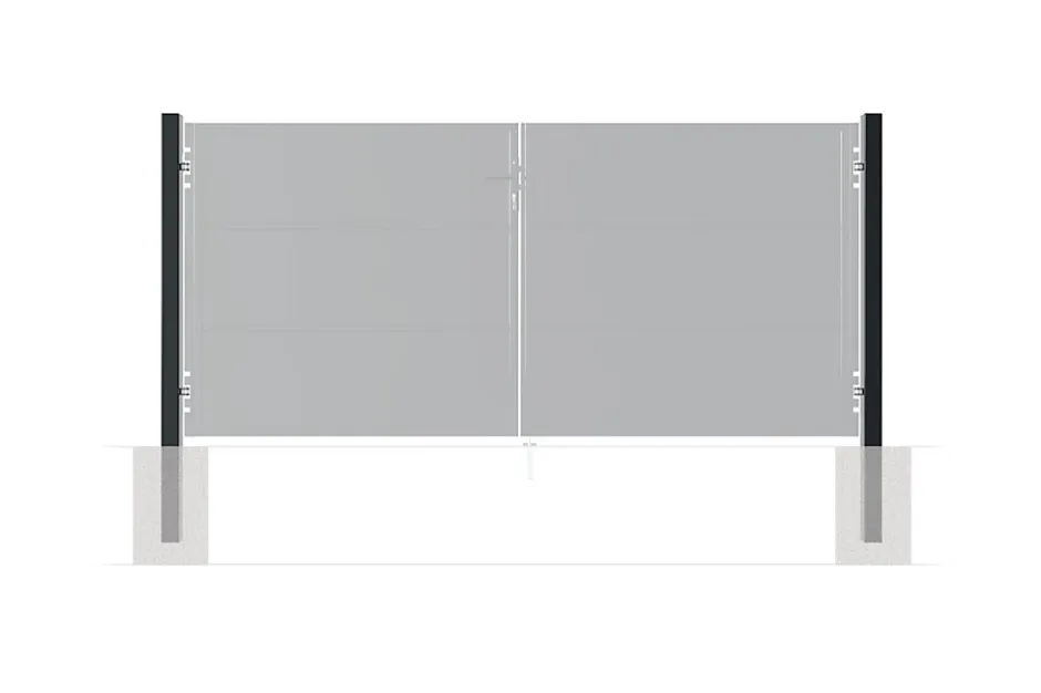 Casanoov Lot de 2 poteaux en fer DARIO 8x8cm H.190cm Noir Mat