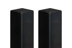 Casanoov Lot de 2 poteaux en fer DARIO 8x8cm H.230cm Noir Mat