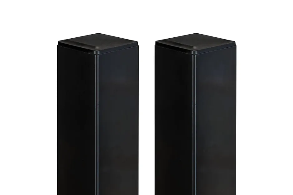 Lot de 2 poteaux en fer DARIO 6x6cm H.230cm Noir Mat-Casanoov Best