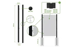 Lot de 2 poteaux en fer DARIO 6x6cm H.230cm Noir Mat-Casanoov Best
