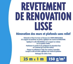 Lot de 2 Revêtements de Rénovation Lisse à Peindre - Rouleau de 25 x 1 m-Semin Hot