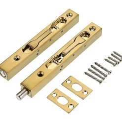 Deko Lot de 2 serrures de porte de 15 cm Serrure de sécurité dissimulée en acier inoxydable pour portes doubles en bois composite