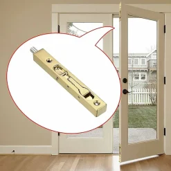 Deko Lot de 2 serrures de porte de 15 cm Serrure de sécurité dissimulée en acier inoxydable pour portes doubles en bois composite