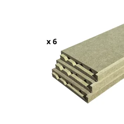Wood&Sens Lot de 6 Surplinthes MDF Hydrofuge, L.2.44 m x H.13.1 cm, Ep.22 mm