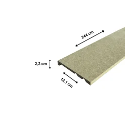 Wood&Sens Lot de 6 Surplinthes MDF Hydrofuge, L.2.44 m x H.13.1 cm, Ep.22 mm