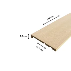 Wood&Sens Lot de 6 Surplinthes MDF, L.2.44 m x H.13.1 cm, Ep.22 mm