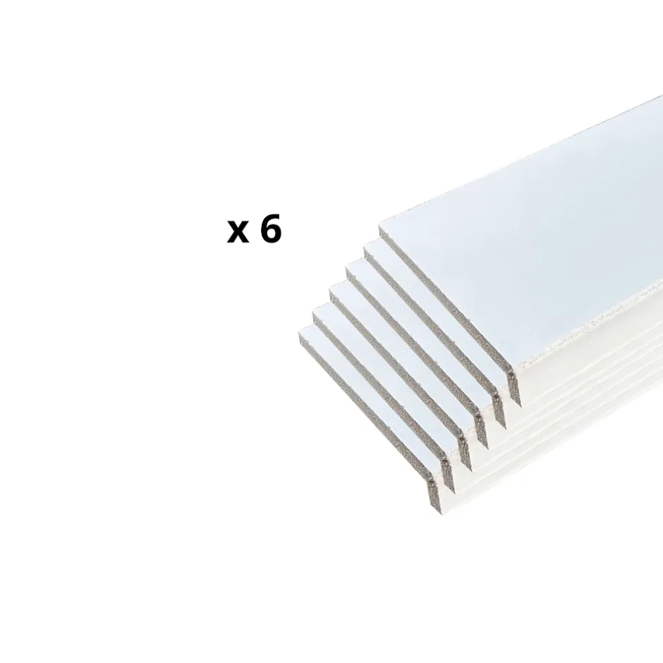 Lot de 6 Surplinthes MDF Prépeint Blanc, L.2.44 m x H.9.8 cm, Ep.22 mm-Wood&Sens Sale