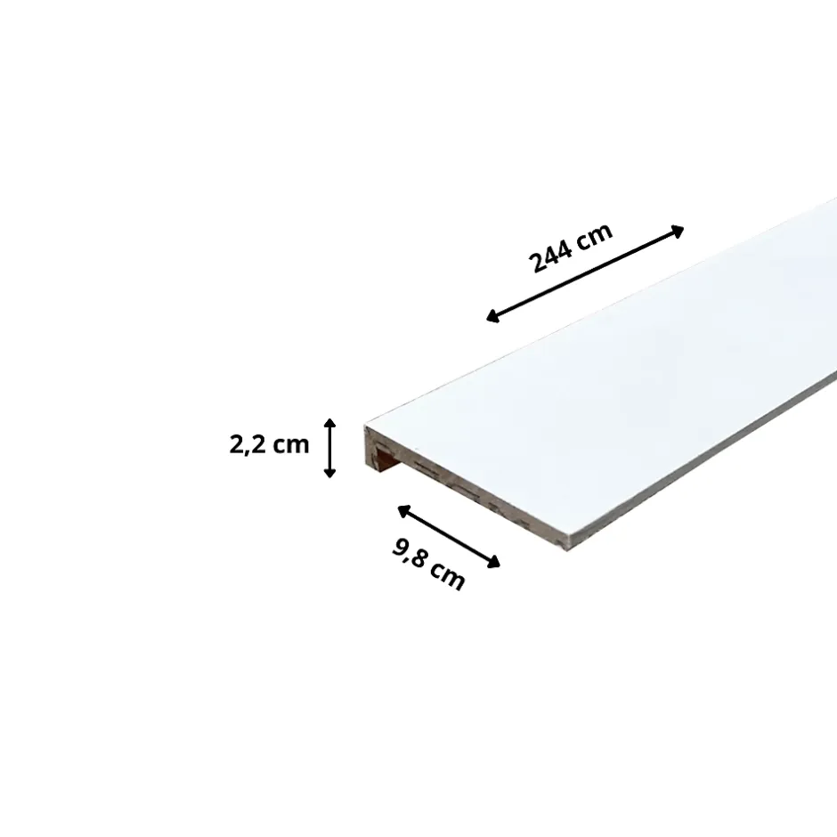 Lot de 6 Surplinthes MDF Prépeint Blanc, L.2.44 m x H.9.8 cm, Ep.22 mm-Wood&Sens Sale