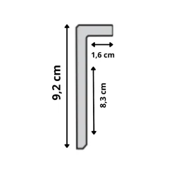 Lot de 5 Surplinthes MDF Plaquées Chêne, L.2.23 m x H.9.2 cm, Ep.20 mm-Wood&Sens Discount