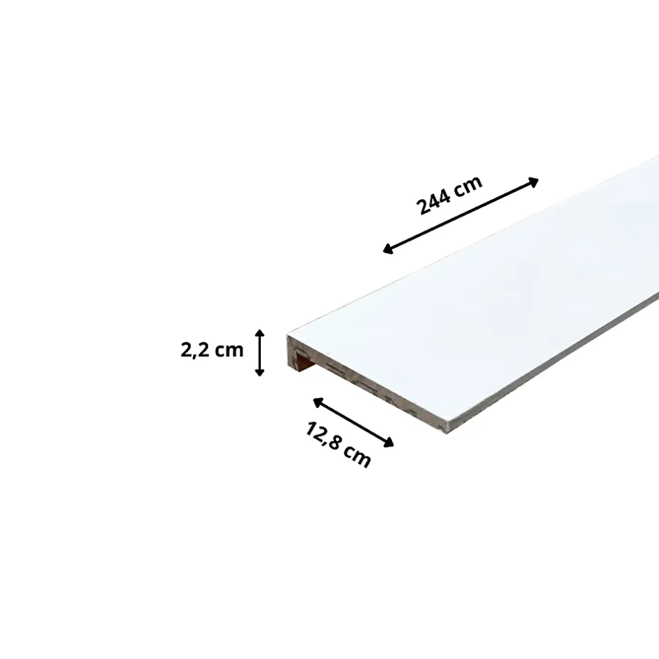 Lot de 6 Surplinthes MDF Prépeint Blanc, L.2.44 m x H.12.8 cm, Ep.22 mm-Wood&Sens Sale