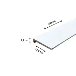 Lot de 6 Surplinthes MDF Revêtues Blanc, L.2.40 m x H.12.8 cm, Ep.22 mm-Wood&Sens Discount
