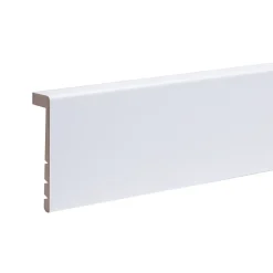 Lot de 6 surplinthes MDF revêtues blanc 2400 x 130 x 16 mm-Forestea