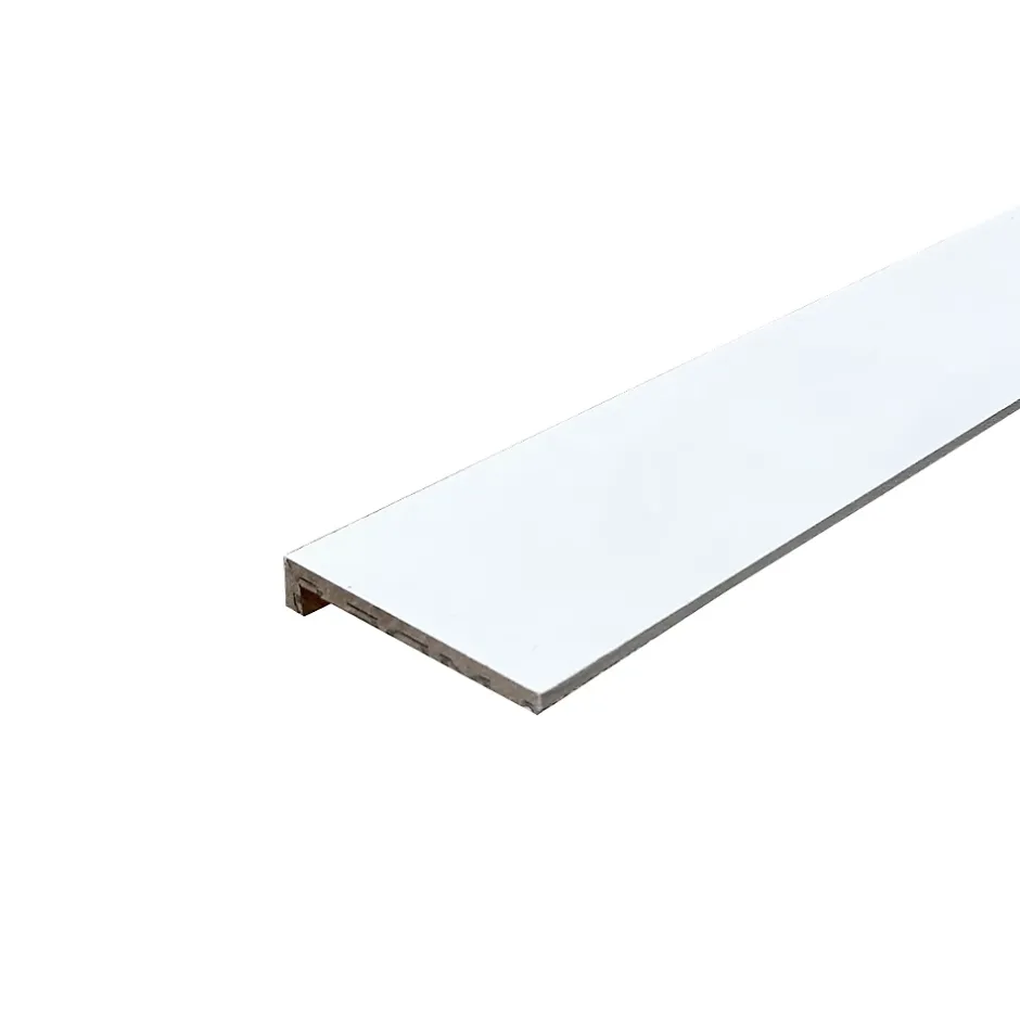 Lot de 6 Surplinthes MDF Revêtues Blanc, L.2.40 m x H.9.8 cm, Ep.22 mm-Wood&Sens New