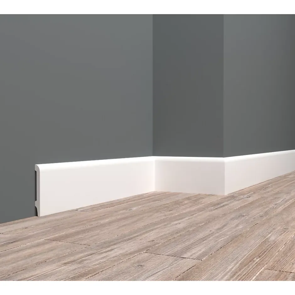 Wood&Sens Lot de 8 Surplinthes Style Polymère, L.240 cm x H.12,4 cm, Ep.23 mm