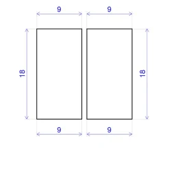Forestea Lot de 20 tasseaux hêtre rabotés 2400 x 9 x 18 mm